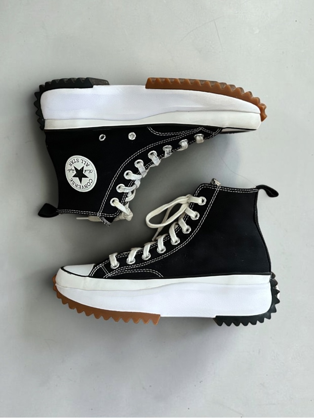 Converse Run Star Hike Platform High Top Black White Gum Size 8.5